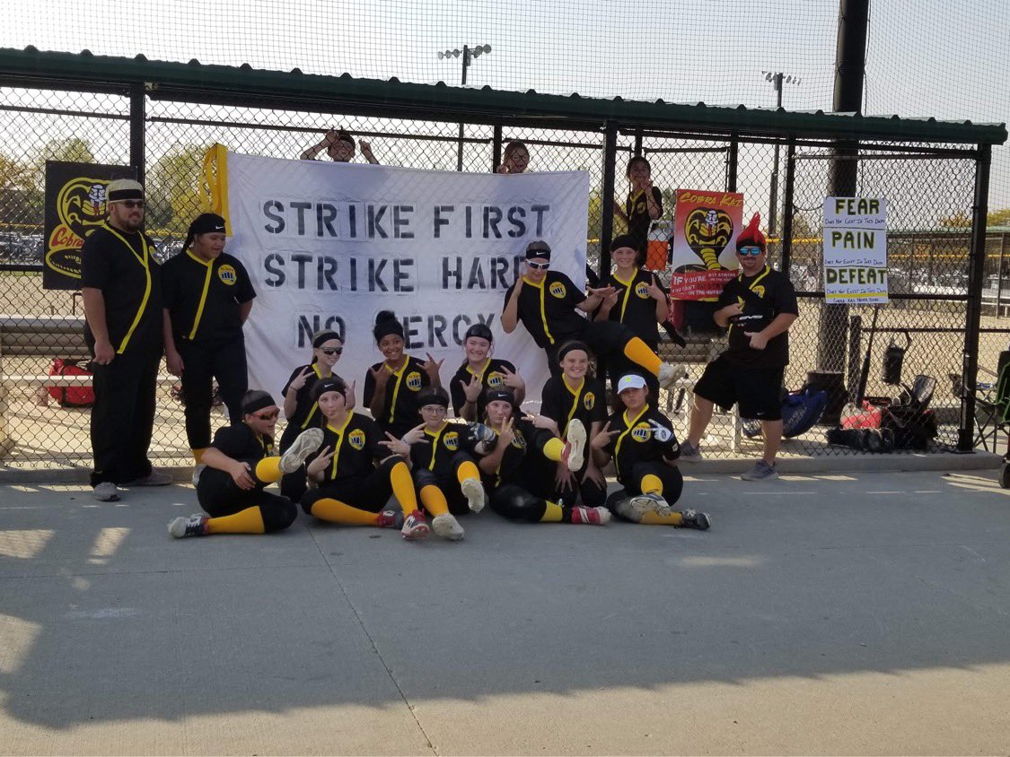 SLandewee's tweet photo. Love this! @PlayMSP #MonsterbashFP20 #patriots14u #CobraKai https://t.co/asatoNFf9k
