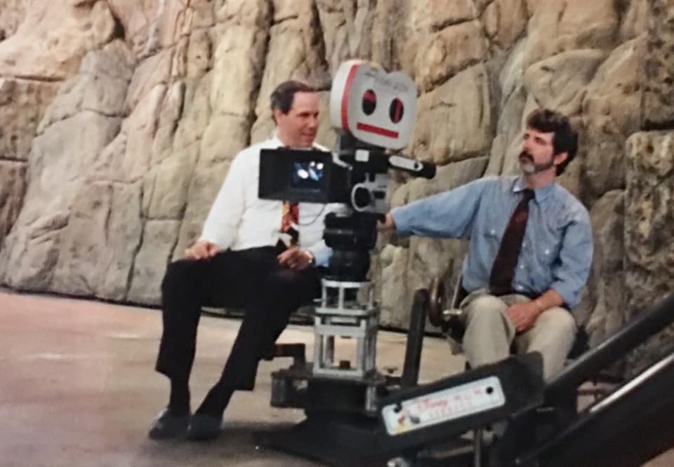 Speaking of the Indiana Jones Epic Stunt Spectacular, who wants a thread of retro Indy pics? Here's  @Michael_Eisner and George Lucas on the Epic stage. 1/15