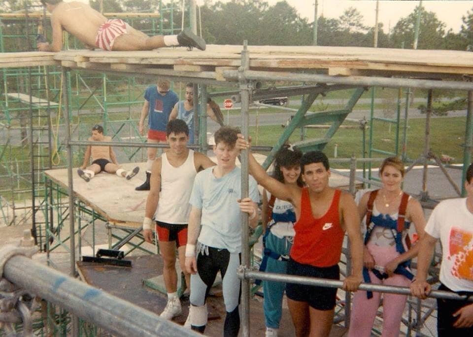 Rehearsals for the Indiana Jones Stunt Spectacular took place on scaffolding prior to the set being built 8/15