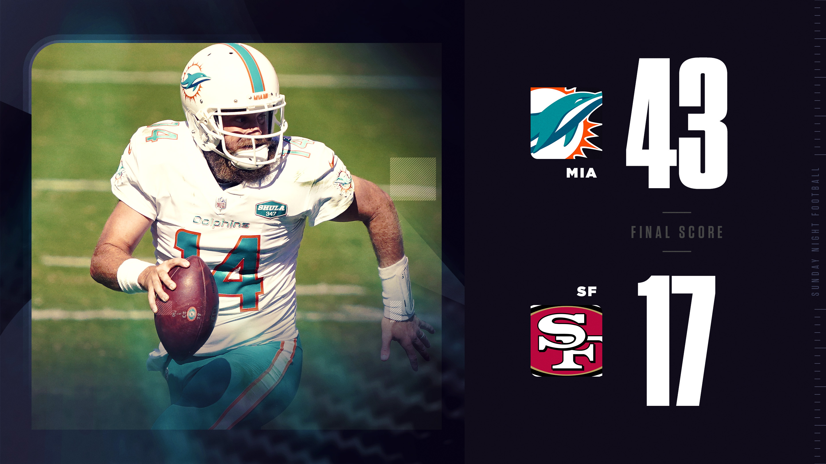 Sunday Night Football on NBC on Twitter: 'Another Fitzmagical outing for  the @MiamiDolphins. #FinsUp  / Twitter
