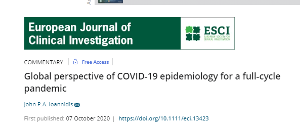Recently, John Ioannidis, of "Most Published Research Findings Are False" fame, published a commentary piece on COVID-19 and global actionI thought it would be good to do a bit of peer-review on twitter 1/n
