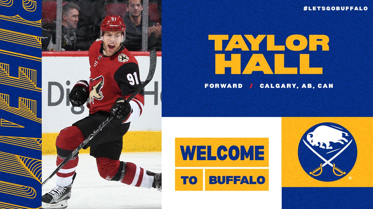 Hart Memorial Trophy winner. NHL All-Star. First overall pick.

Taylor Hall is coming to Buffalo! 🤩

Details: bufsabres.co/3nGwbVi
