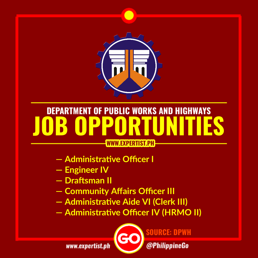 Philippine Go on Twitter "Job Opportunities in DPWH! — Administrative