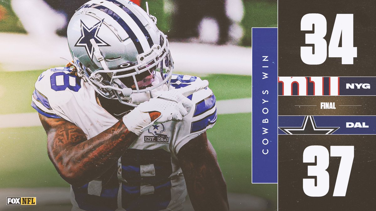 NFLonFOX's tweet photo. 4️⃣'s Up

Dallas takes down the Giants yet again 💪 https://t.co/gimtbqrhjm