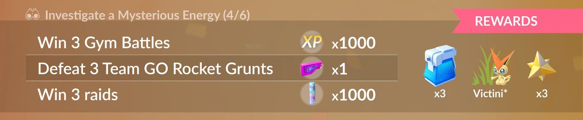 LostinRandom's tweet image. @NianticHelp Never got my Victini from this task. I don't have one, and I've never had one. How am I supposed to complete the next task???