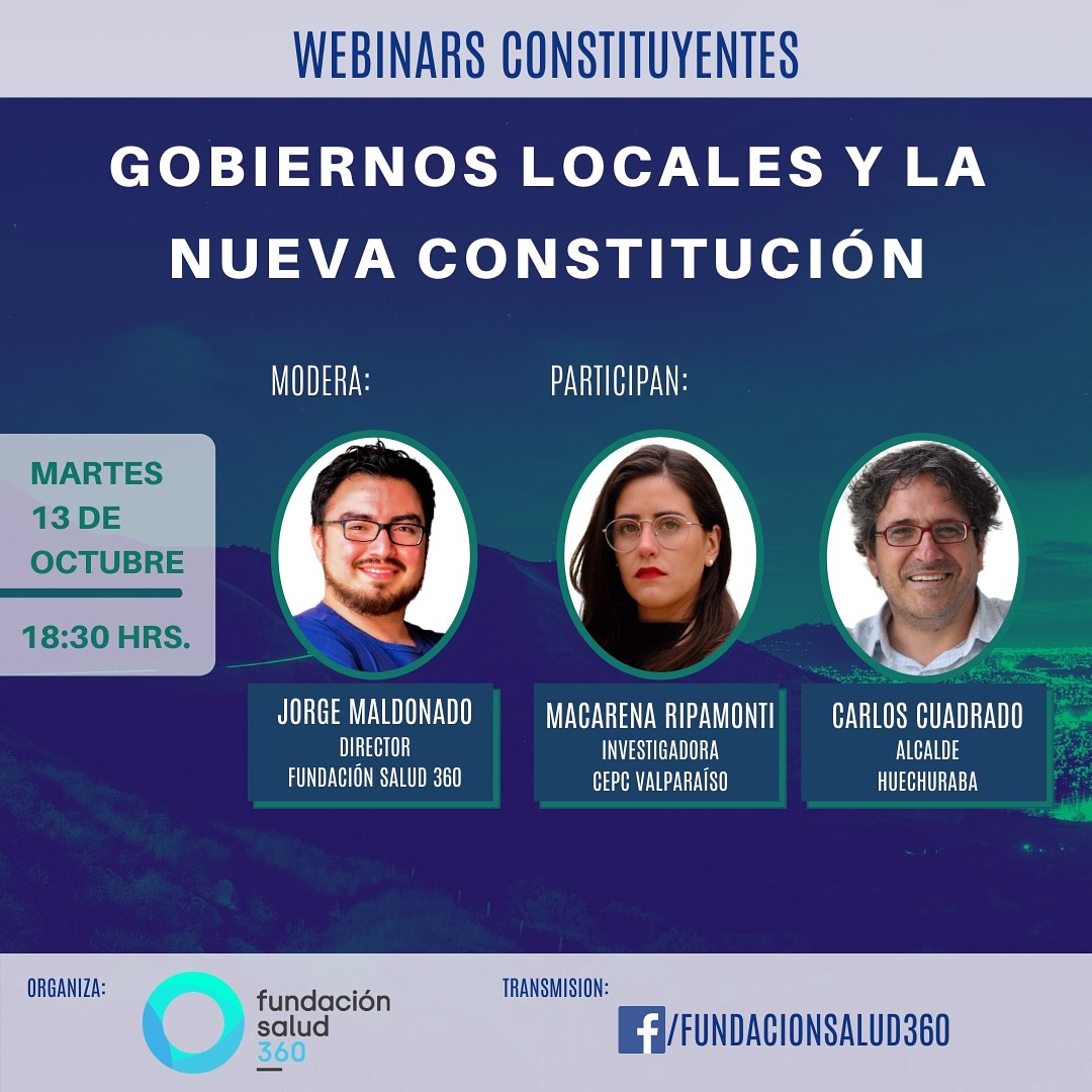 jmaldonqf's tweet photo. El Martes hablaremos sobre el rol de los Gobiernos Locales en el proceso constituyente, junto a @CuadradoPrats alcalde de #Huechuraba y @MacaRipa investigadora del Centro de Estudios Políticos y Constitucionales de #Valparaíso
Transmisión por el Facebook de @360Fundacion
#Apruebo https://t.co/WNVJRShkNr