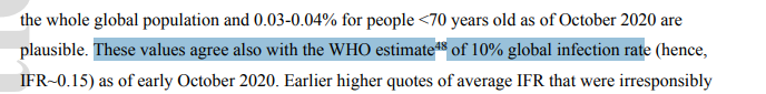 22/n The author also makes the interesting claim that the WHO has estimated an infection rate of 10% of the world, referencing a recent news report