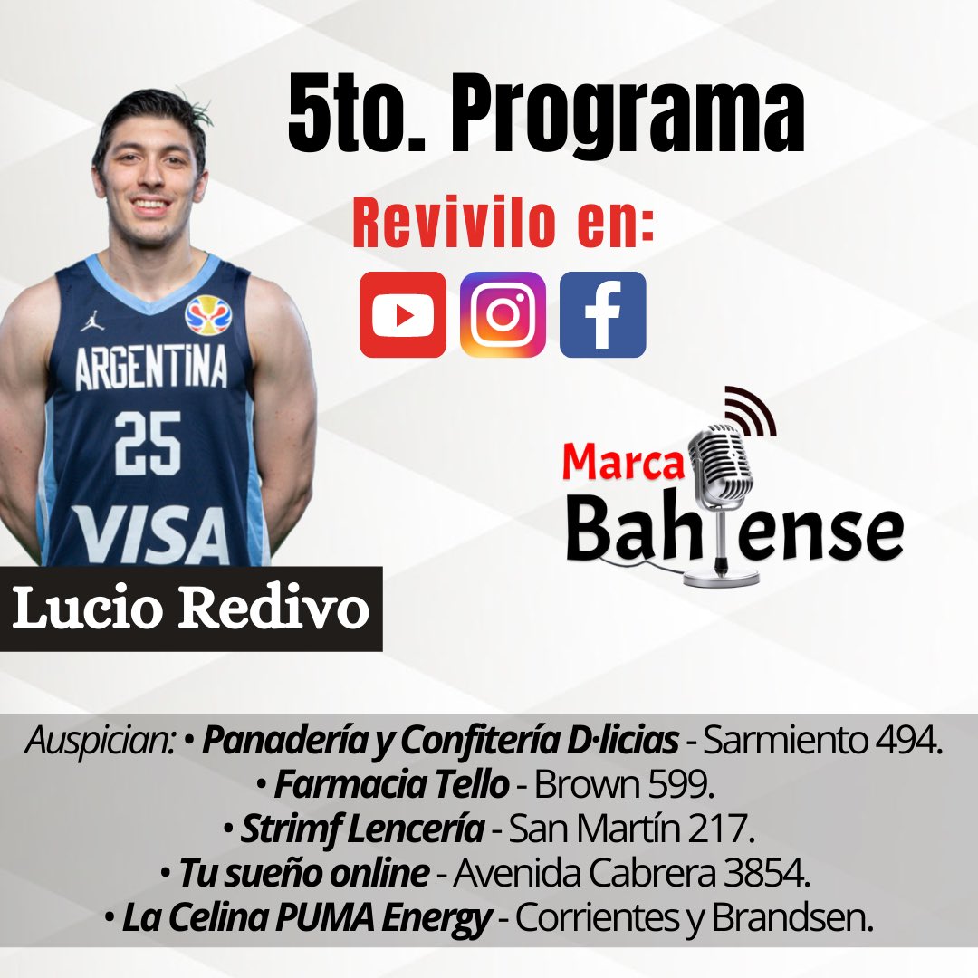 marcabahiense's tweet image. ⭐️Ya está disponible en YouTube nuestro 5to. programa completo con Lucio Redivo.