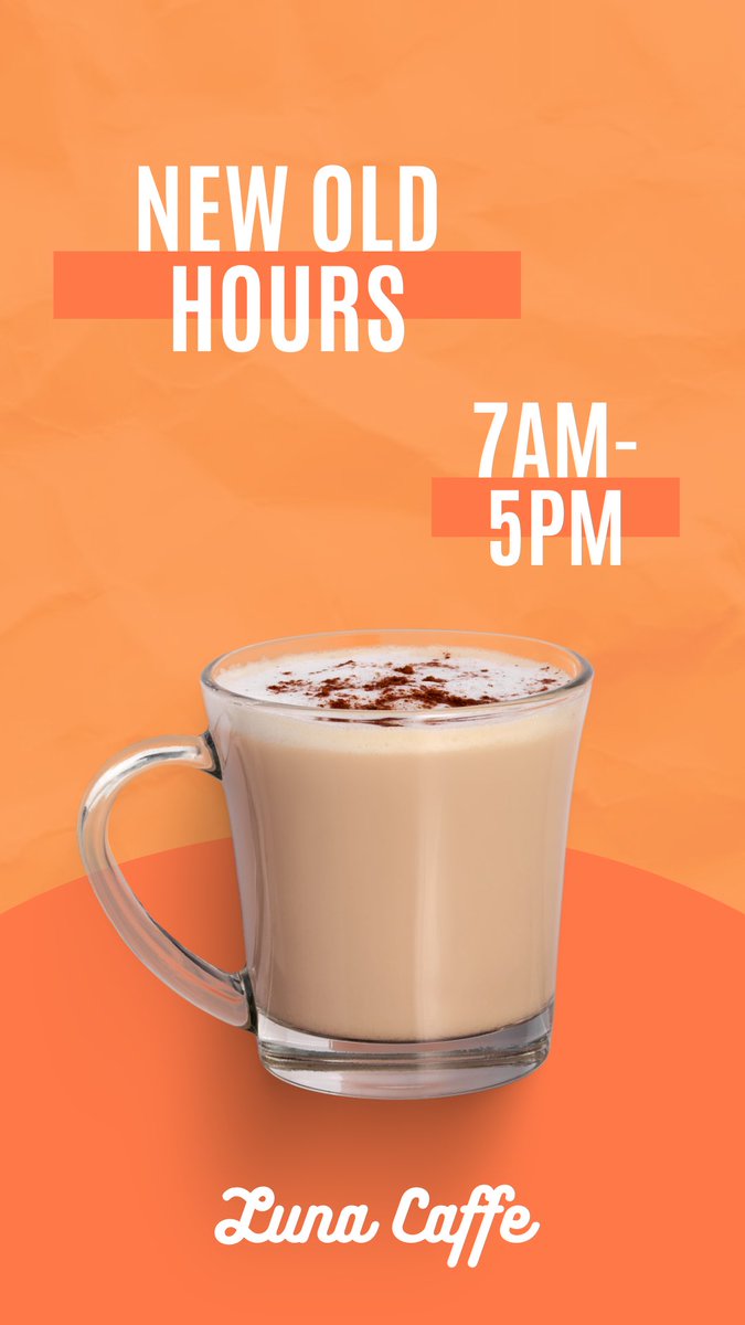 Open tomorrow 7am-5pm