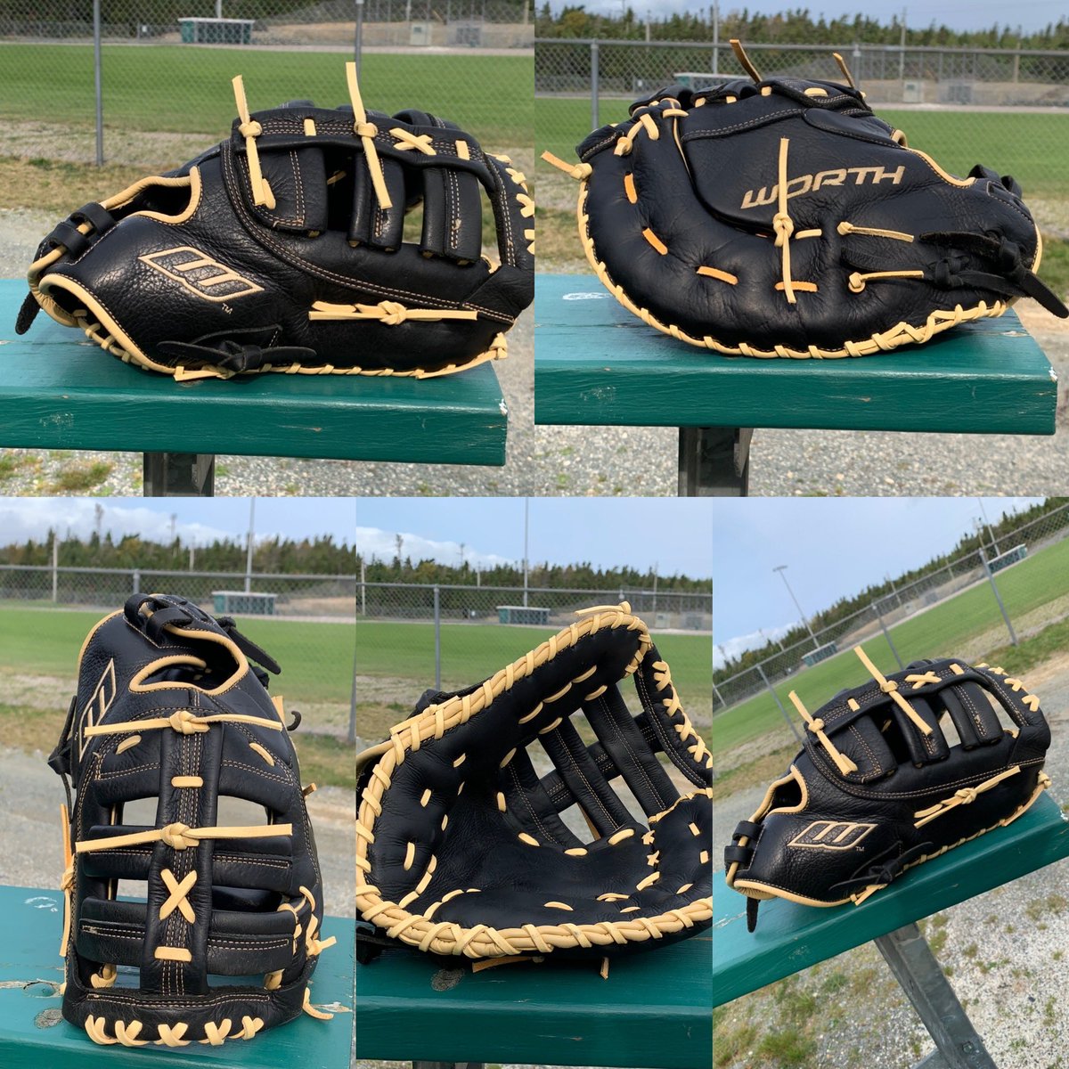 LacingByLedge's tweet photo. Son convinces dad to add a little colour to his mitt.  Kid’s got an “eye” for it I’d say!  #firstbasemitt #firstbase #worthsports #softball #notafraidofcolor #reddot #softballgloverepair #glovecare #glovelove #gloverestoration #recondition #softball #softballglove #softballfans https://t.co/Fc5VNzF4Fd