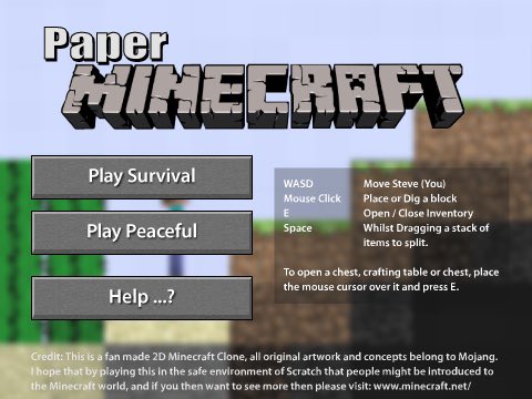 Nostalgic Minecraft Paper Minecraft Nicknamed 2d Minecraft By Griffpatch1 On Scratch T Co Jges4f41ug