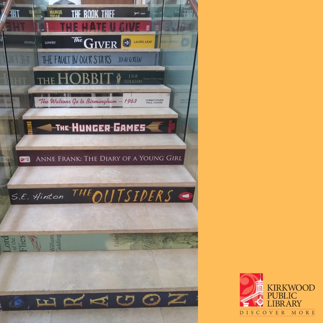 KirkwoodLib's tweet photo. We did a small update and finished our book spine collection on the stairs. We're absolutely in love with them and can't wait for you to see them!
#quarantinewithkpl #athomewithkpl #buildingupdates #goodbook #bookworm #welovelibraries https://t.co/ZE15qxW0OG