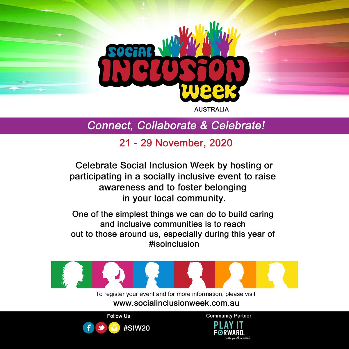 SIWeek's tweet photo. We are proud to launch 2020 Social Inclusion Week 21 Nov - 29 Nov https://t.co/SqHn8V8ALl 

#SIW20 aims to help all Australians feel included &amp; valued

There is no more important time to stay connected with each other &amp; engaged with our community.

#isoinclusion https://t.co/XY4ZfyZbyo
