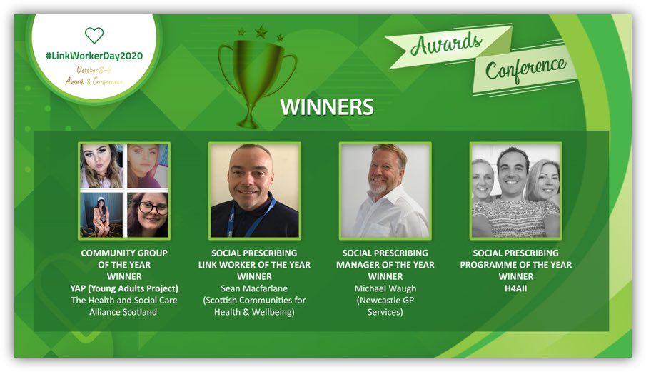 nalwuk's tweet photo. Good morning from the #linkworkerday2020awards winners π @NewcastleGPs @H4All_Charity @ALLIANCEScot @mamakeslinks @ScotCommHW @seanmacfarlane5 #socialprescribing #linkworkerday2020 https://t.co/Frp9xFDx0Q