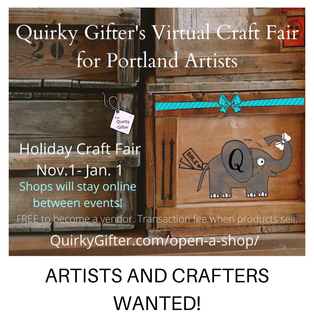 RipplesWithTime's tweet image. Crafters and artists! Join the Quirky Gifter Virtual Holiday Craft Fair and get more exposure for your work this season! #pdxartists #crafters #vendorswanted