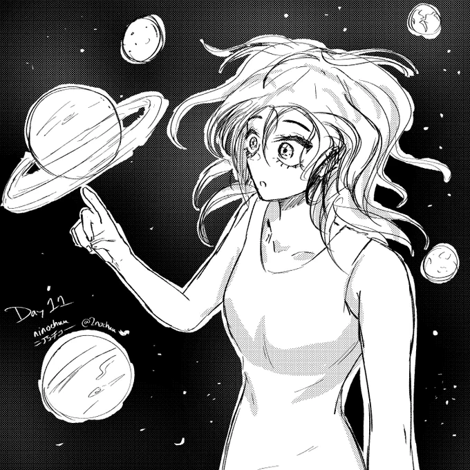 day 11: space

#cutegirltober #イラスト #可愛い #animeart #space 