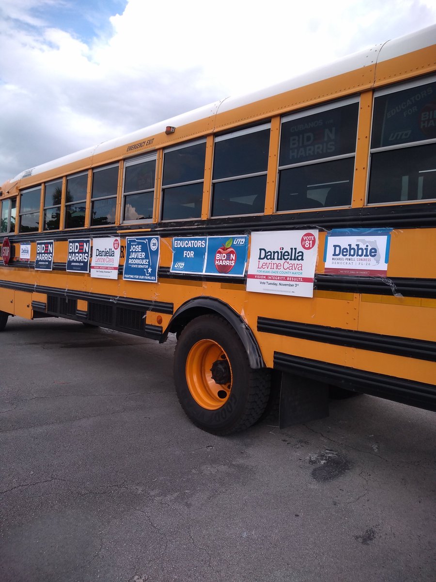 xRozRx's tweet photo. I don't know whose school bus this is, but it def showed *up* for @JoseJavierJJR, @VoteDaniella, @DebbieforFL, @JoeBiden, and @KamalaHarris at the #TodosConBidenRally!!
#AlltheWayBlue #FLDems #FL26 #VoteDaniella!! https://t.co/v40F8TY1hb
