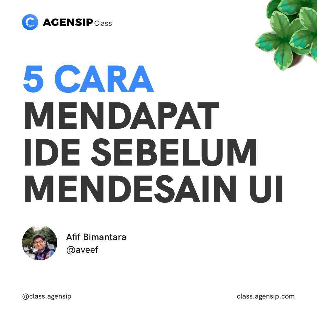 classagensip's tweet photo. Cara Mendapat Ide Sebelum Mendesain UI oleh @aveef
---
#ide #idedesain #desainui #uidesign #infografis #designeducation #edukasidesain #uitips #tipsui #tipsux #agensipclass #desainyuk #desainyukwil #portfoliodesain #prosesdesain #designprocess #belajardesain https://t.co/H4xvssrI4g