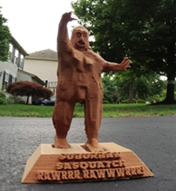 TroubledMoon's tweet photo. Rawrrr rawrrrr rarrrr rawrrr! Suburban Sasquatch statues are now in at TMF! Just in time for halloween or your garbage can :) https://t.co/KR87f5NM62