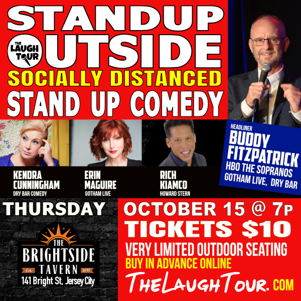 RichKiamco's tweet photo. Comedy 10/15 7p ET #StandupOutside at @thebsidetavern w HBO's @buddycomic @theotherendra @erinmofficial @richkiamco #JerseyCity #outdoorcomedy 10/17 9p ET #virtualstandup on zoom - https://t.co/vjZNlFthJz https://t.co/M1VHikanyf