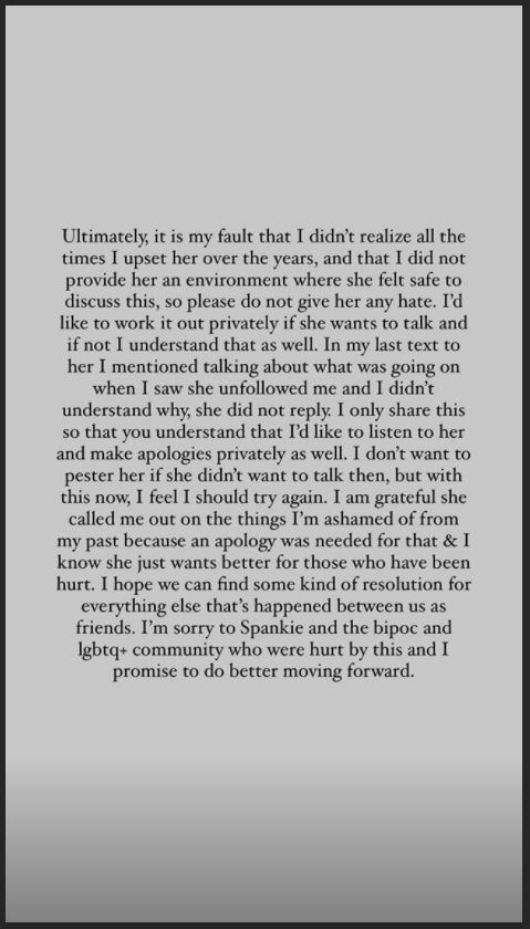 Based Repzilla on Twitter: “Glam and Gore (Mykie) apology to Spankie