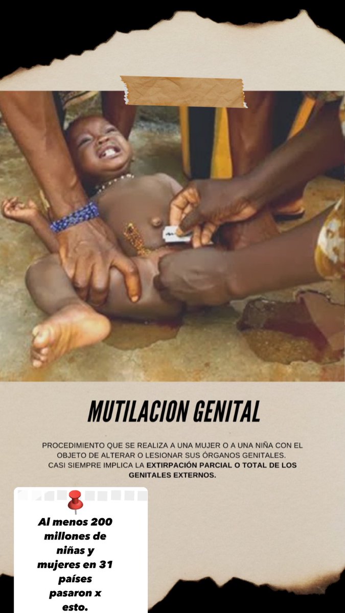 4.MUTILACION GENITAL II:razones varias:rito de transición a la madurezforma de controlar la sexualidad femenina“garantizar” el futuro matrimoniopor el honor de la familia