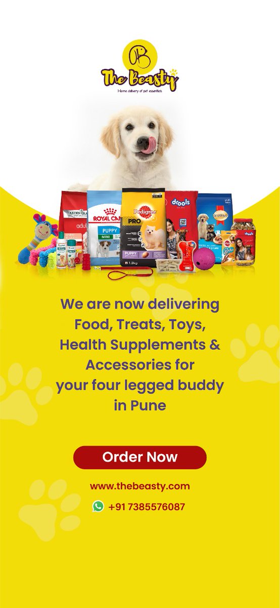 thebeastypune's tweet photo. We are now delivering #petessential products in #Pune
Contact us for exciting offers and deals... Be a part of our loyalty programs 
#dogs #dogsoftwitter #dogsofpune #punedogs https://t.co/7yGIuCnhqy