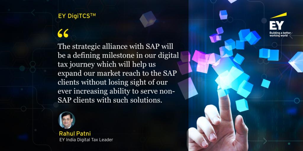 EY_India's tweet photo. Discover EY DigiTCS™, a cloud-based, scalable and integrated solution available on the SAP cloud, designed to help businesses get ready for the new Tax Collected at Source (TCS) regime https://t.co/35IsOKnYXZ #DigitalEY https://t.co/B8BMzNfwxu