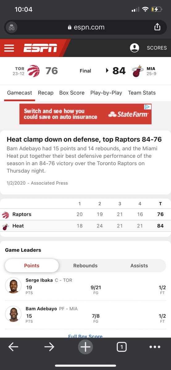 1/2: Heat hold the defending champs to 76 in a low scoring win