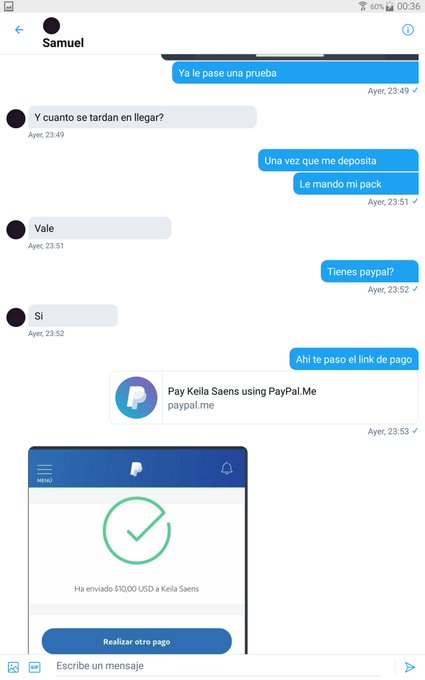 Bebes , miren uno quiso estafarme a mi. Den rt para que no le pase a ninguna compa&ntilde;era mas. Me mando