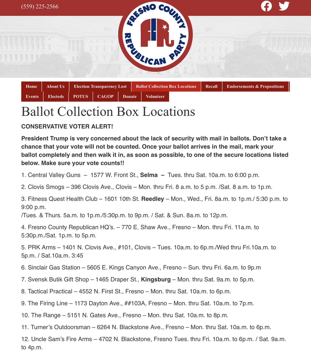 So...people are talking about the GOP ballot boxes in California as a GOP vote fraud thing. But it's not. It's a *bonkers conspiracy nut* thing.This is a story of Republicans suppressing their own vote by refusing to trust officially sanctioned ballot boxes. Short thread: /1