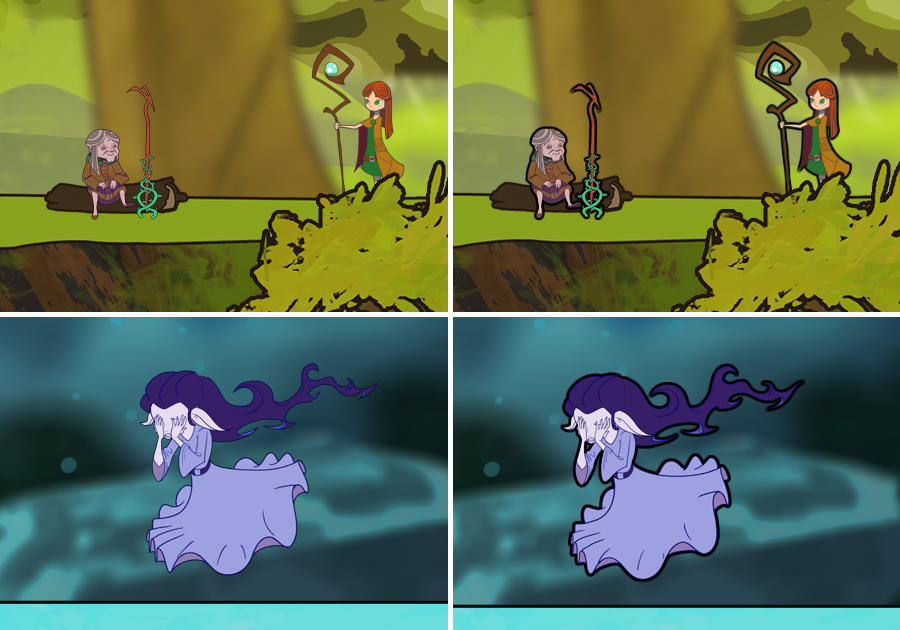 Introduced a new shader so now the player and NPCs have outlines! Had to rework the way shaders were applied in order to do it right, but I think it was worth the trouble!