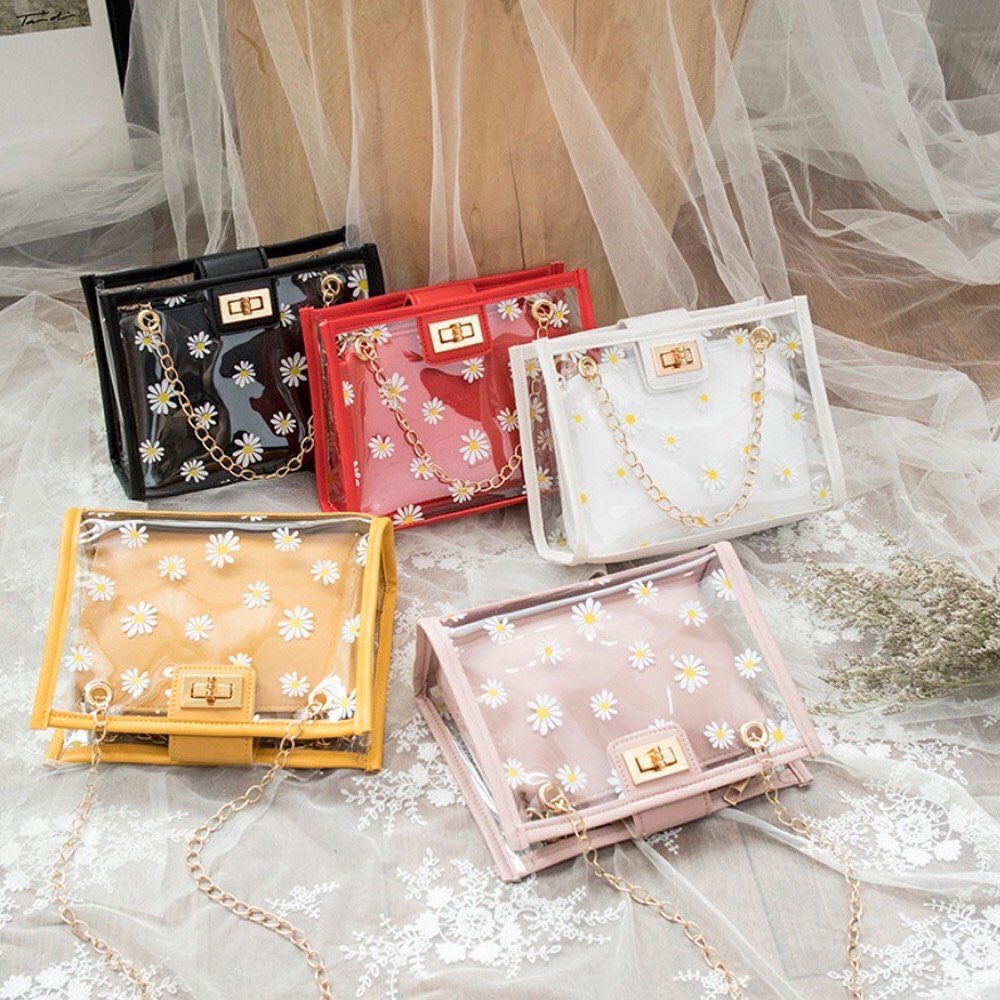 The Daisie Bag PRICE : RM19 READY STOCK  POSTAGE : SM RM8 / SS RM11___Product Info : Materials: PU LeatherSpecfication: L19.5cm X H14cm X W8.5cmStrap: 115cmHandle: -Colour: White / Red / Yellow / Pink / BlackWeight: 0.21kg