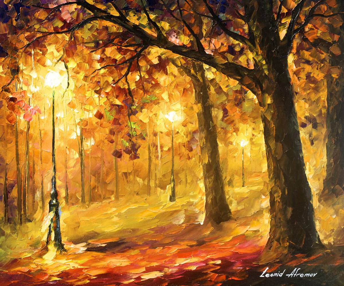 OLD OAKS - Original Oil Painting On Canvas By Leonid Afremov - 24X20 — Pintura al oleo de Leonid Afremov afremov.com/es/old-oaks-or…