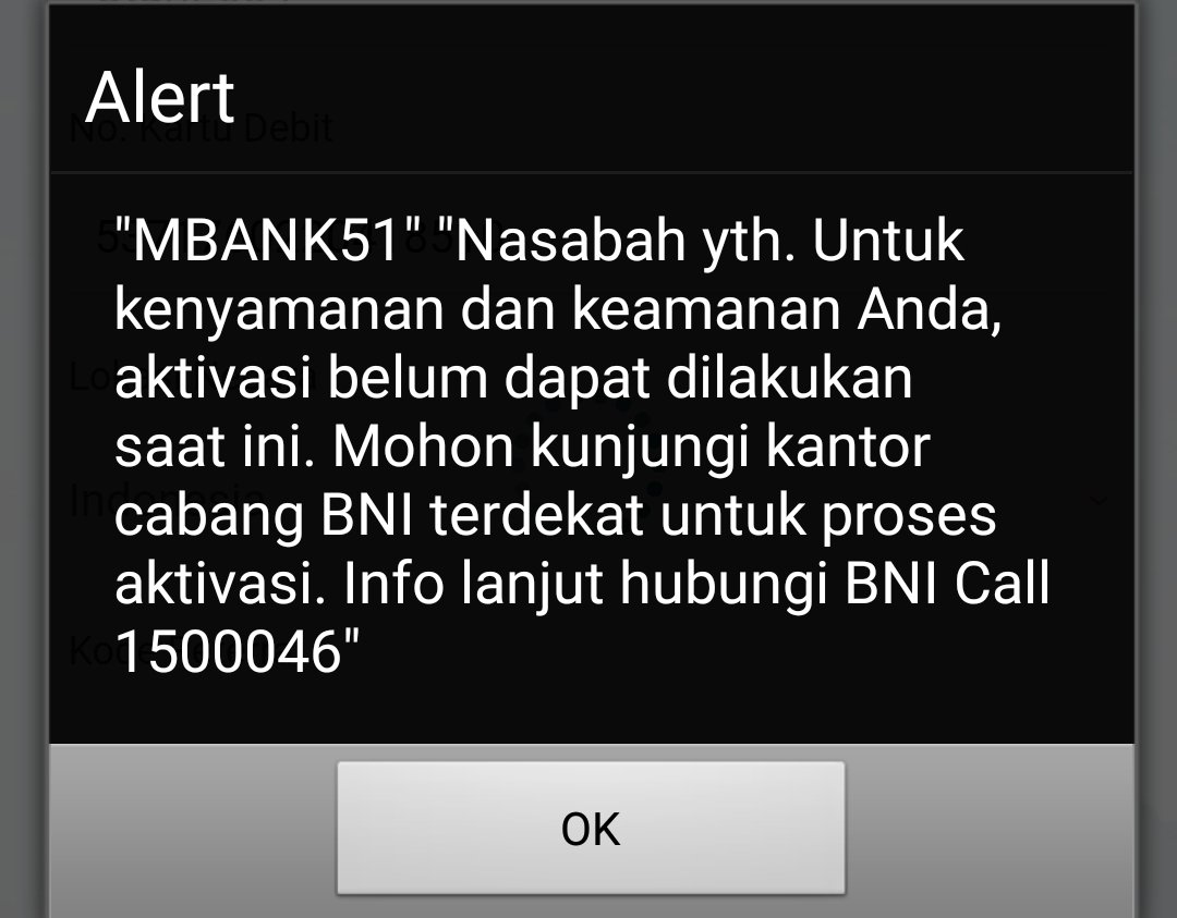 HP harus factory reset, mau kembali login ke BNI Mobile harus dateng ke kantor cabang??? Lagi pandemi padahal :( <a href="/BNI/">PT Bank Negara Indonesia (Persero) Tbk.</a> <a href="/BNICustomerCare/">CustomerCareBNI</a>