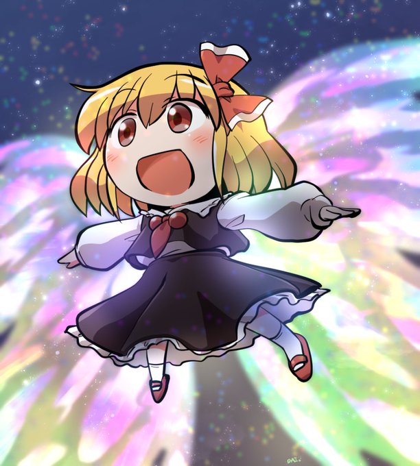 天弓千亦 「かわいいけどかっこつけたいかみさま😎🌈 #おは東方