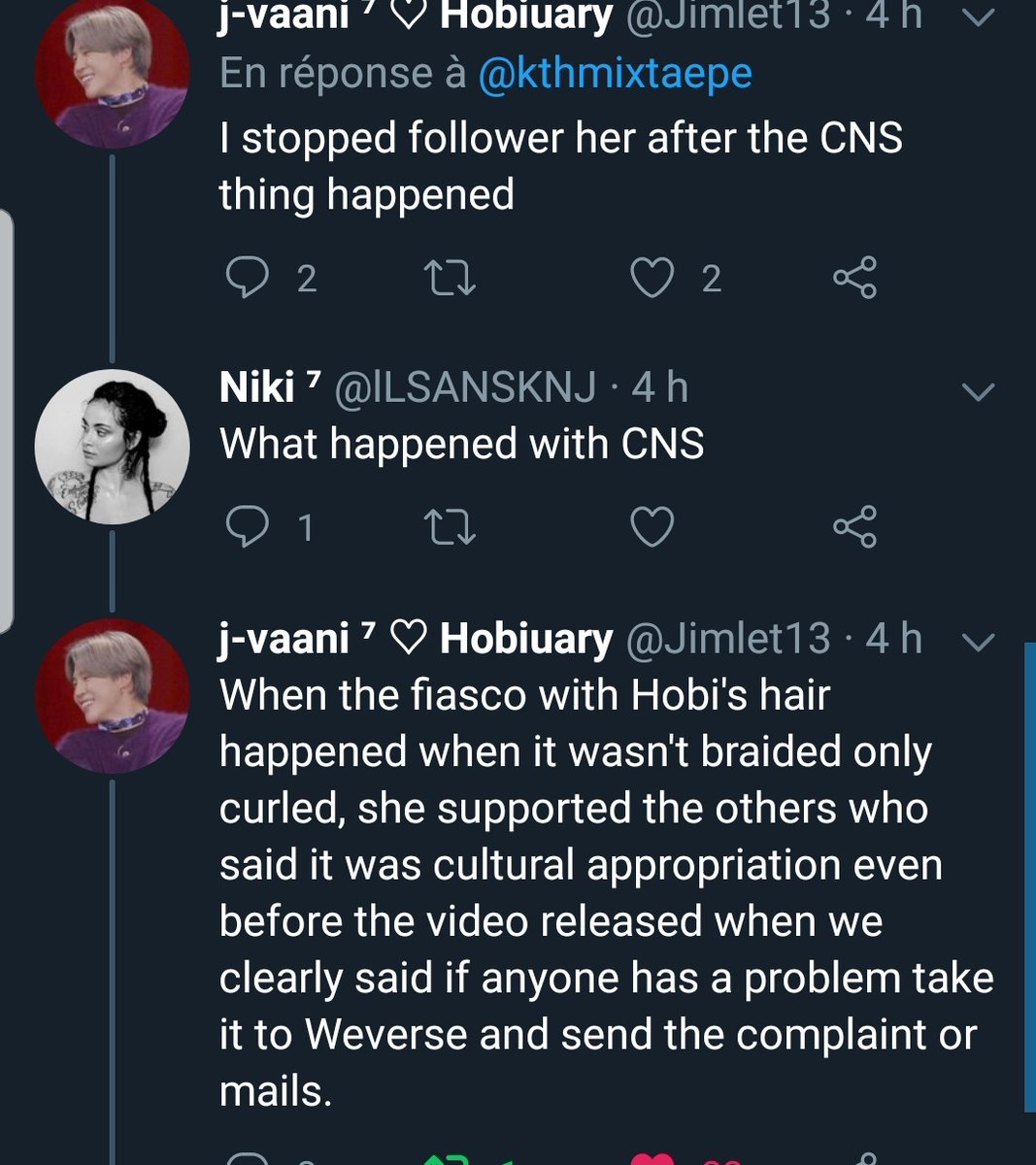 4. Sided with the kpoopies saying h0bis hair in cns was CA.