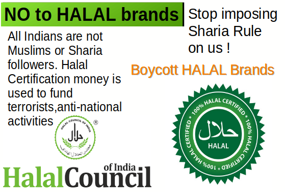 PtValsaraj's tweet photo. Forceful imposition of HALAL is cultural over-powering by Islam Fundamentalists. Brands are forced to get HALAL  certified &amp; money is used for anti-India-national activities. Boycott HALAL brands. Please retweet and make public aware. @friendsofrss @VHPDigital @HinduJagrutiOrg https://t.co/SBRYsTwVmN