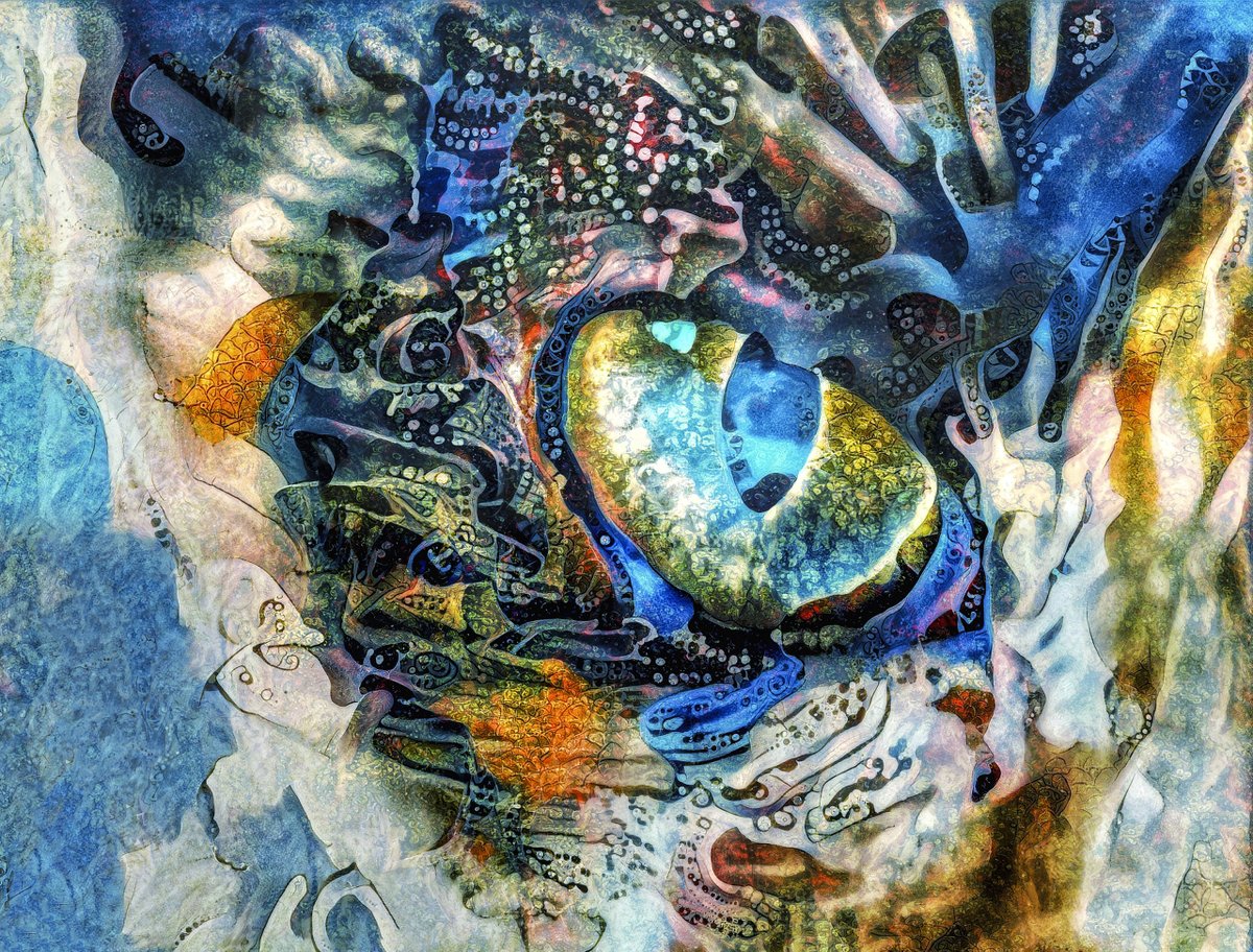 manmadeghost's tweet photo. A Cat of a Thousand Dreams: https://t.co/flc4MTkqQw #art #painting #abstract #cat #dreaming #sandman #forspark https://t.co/UNsAfTisL9