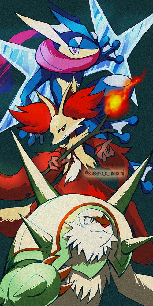 未使用 美品/御三家 XY-P プロモ ゲッコウガ ブリガロン マフォクシー