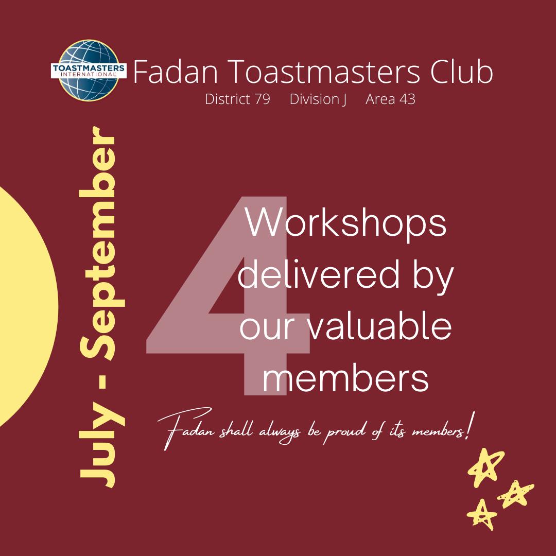 fadantm's tweet photo. Fadantm workshop given by our valuable members for the 1st quarter programme year 2020/2021😘😘😘💗💗💗💗.
#fadan
#toastmasters
#proud
#goodvibes
#success
#achievements
#leadershipskills https://t.co/Df56KWZzM8