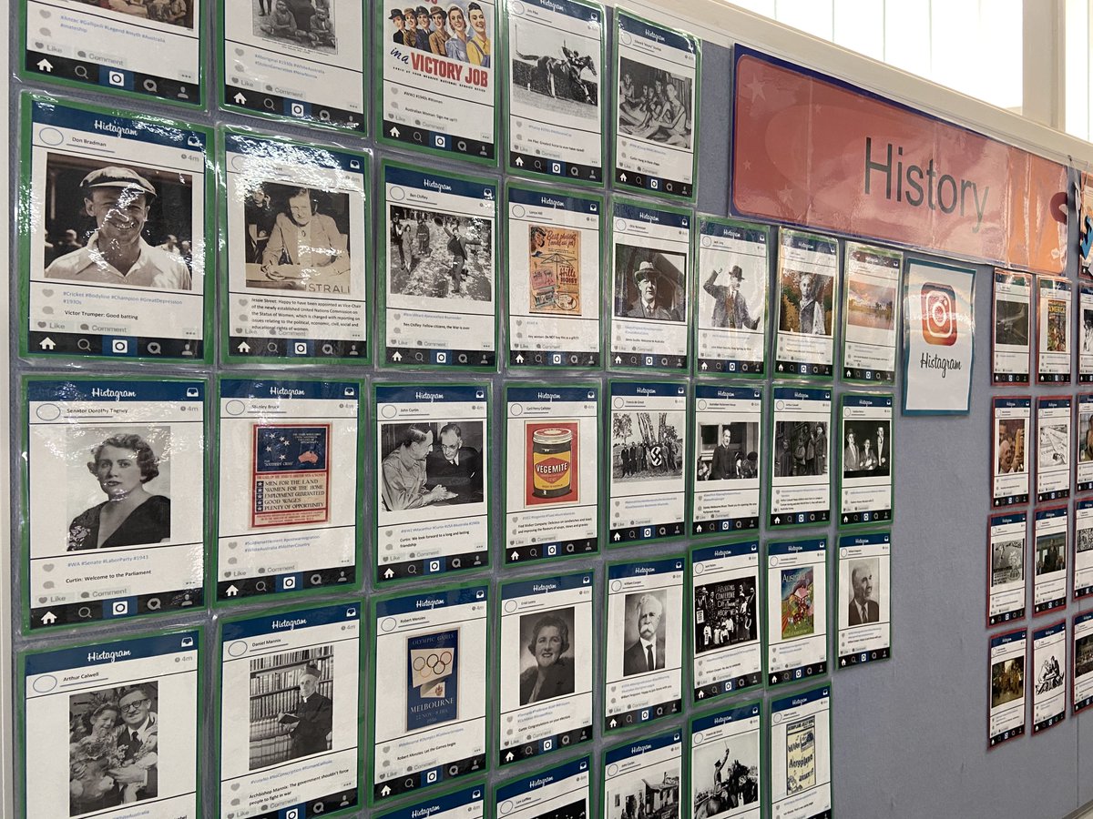 HASSWA5's tweet photo. History + Instagram= Histagram #classroom #historydisplay #HASSWA #HTAWA #Australianhistory #WAeducation https://t.co/9GRDg9zm2c