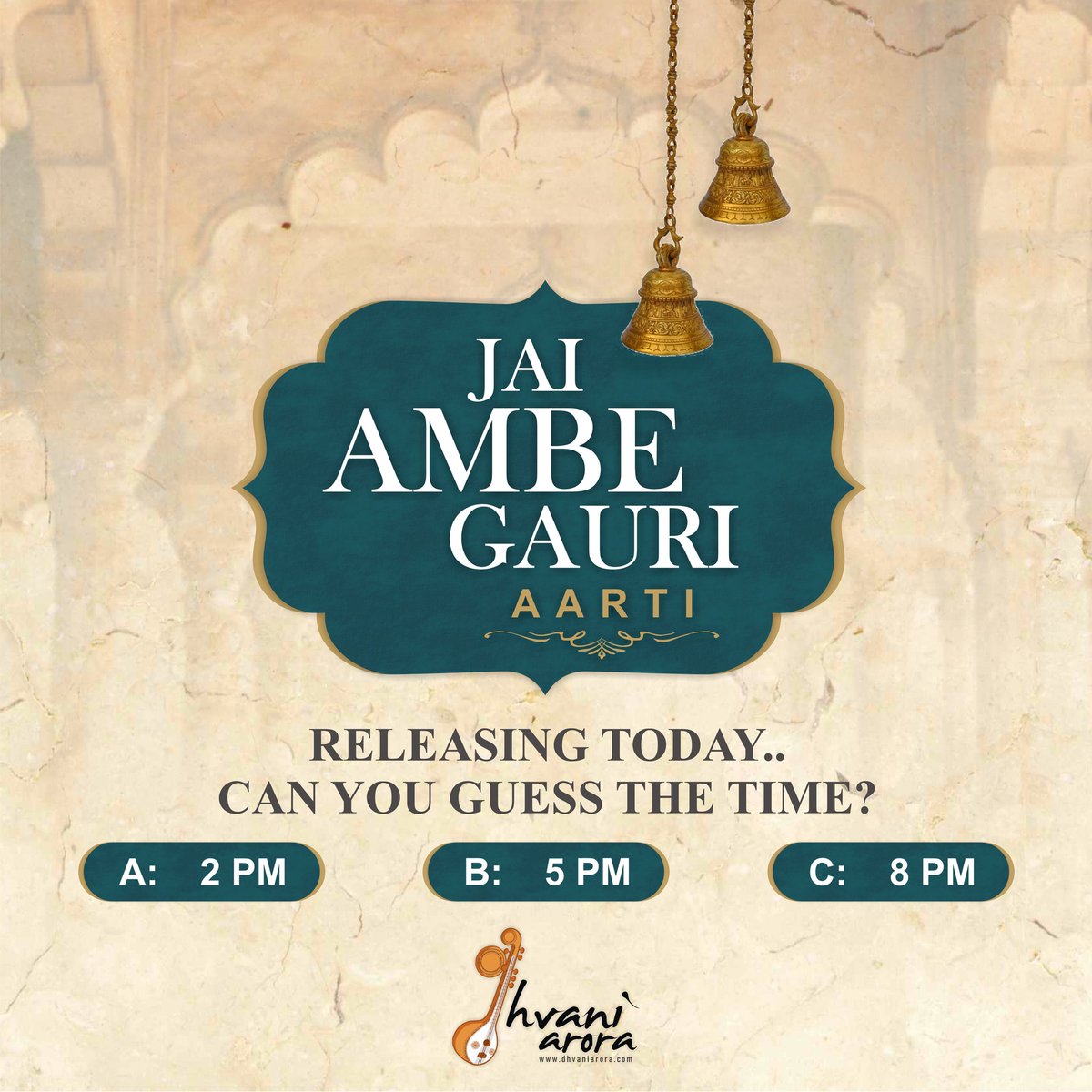 Jai Ambe Gauri - Aarti
Releasing today .. can you guess the time? 
#guessthetime #jaiambegauri #aarti #dhvaniarora