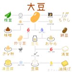 これがほんとの豆知識!大豆がどのような食品に変化するかをまとめたイラスト!