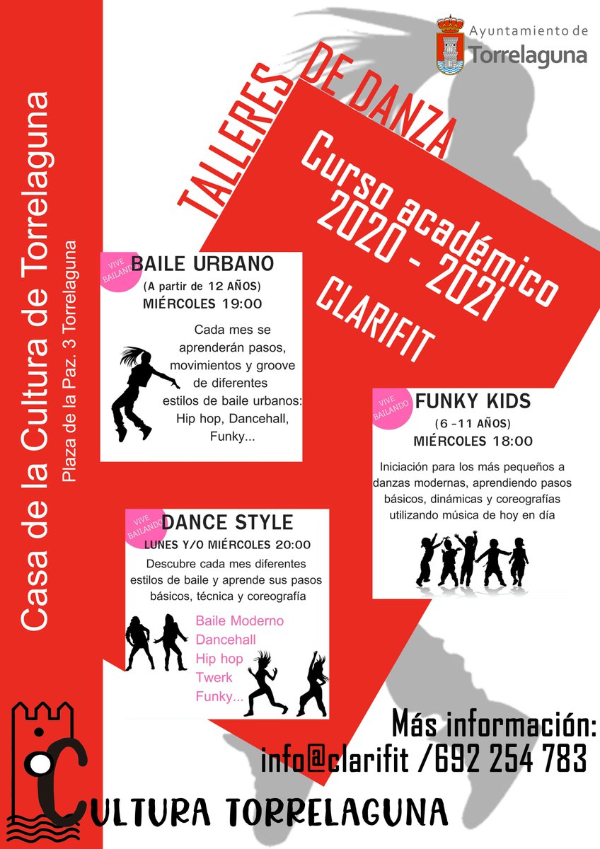 AytoTorrelaguna's tweet photo. 💃 🕺 Talleres de baile y danza en la Casa de la Cultura de @AytoTorrelaguna
#baileurbano #dancestyle #funkykids #ballet #flamenco #sevillanas,...
¡Para todas las edades y niveles!...y cumpliendo todas las normas de seguridad COVID-19
¡Anímate! https://t.co/x7qxGXTjQL