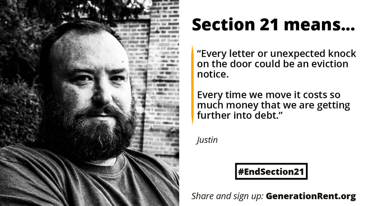 Justin’s experience is the reality for millions of people in England. How has Section 21 affected you? Share your story on  #EndSection21 and Retweet this post!  @justmccar