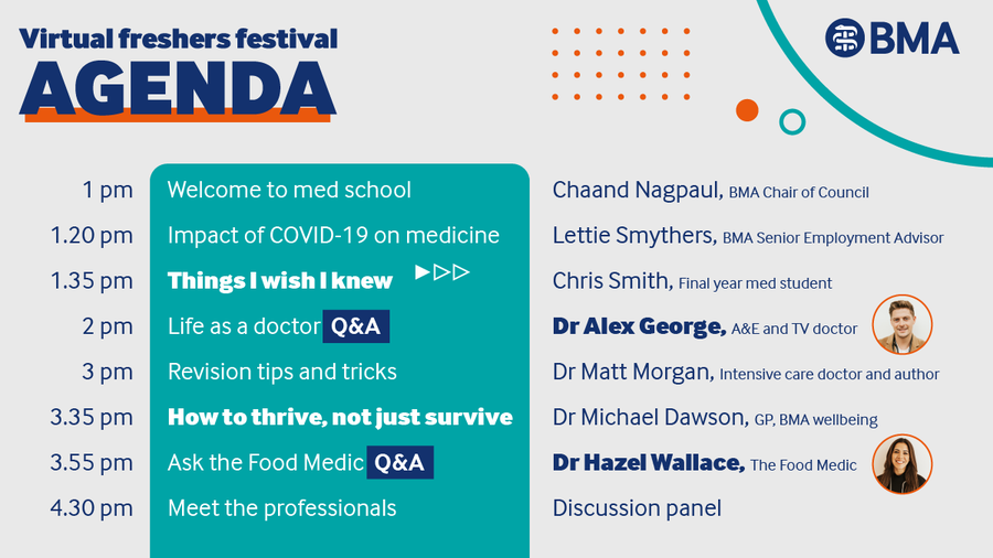 BMAJohnnyH's tweet photo. JUST 48 HOURS TO GO!!!!! @UoS_Medicine 

@TheBMA's UK wide #BMAFreshers2020 is just over two days away. Make sure you have completed your free registration. Spaces are going quickly so register now to avoid disappointment!

Register here:
https://t.co/hrlqZebaJE https://t.co/DUA36StnRp