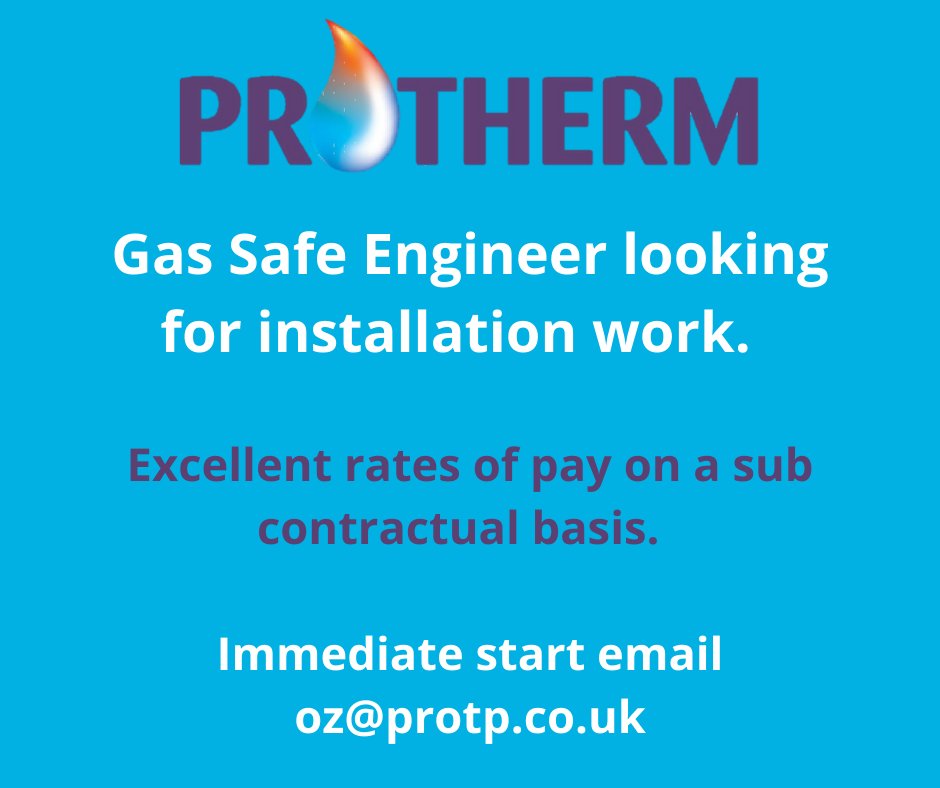 Gas Safe Engineer or Site Pipe Fitter looking for installation work in the Kent region.

Excellent rates of pay for the right person on a sub-contractual basis.

Please apply at oz@protp.co.uk

#gassafeengineer #sitepipefitter #plumber #work #subcontractor