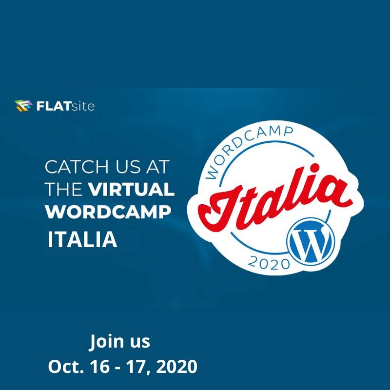 FLATsite_'s tweet photo. We’re an official sponsor @WordCampItalia Online event!! Catch us live on Oct, 16 and 17. 

https://t.co/qtcUdgzidh

#wcitalia

#WordPress #FLATsite #gostatic #staticsite https://t.co/Y9USOY7QMG