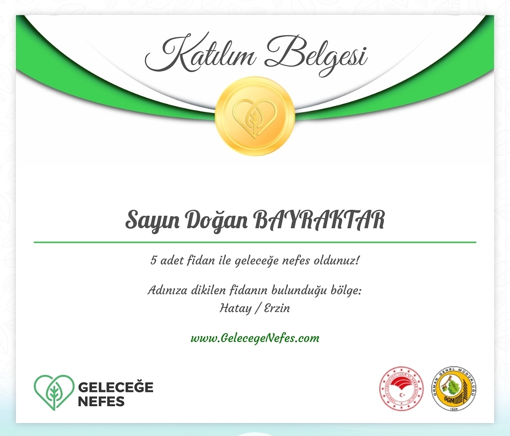 Hatay'da geleceğe nefes oldun 🌳😊🙏 <a href="/dogaanbayraktar/">Doğan Bayraktar</a> #geleceğenefesol #hatayyaniyor